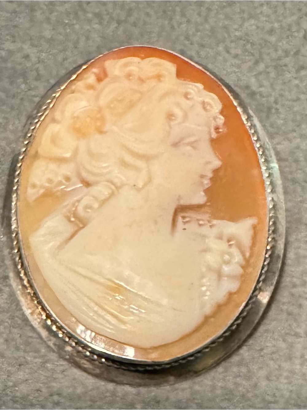 Sterling silver shell cameo
